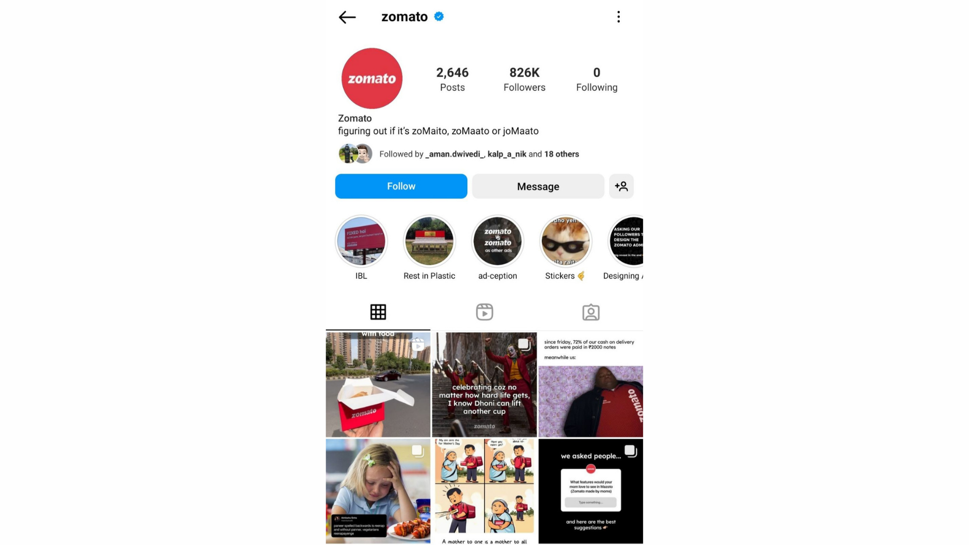 Zomato's meme marketing